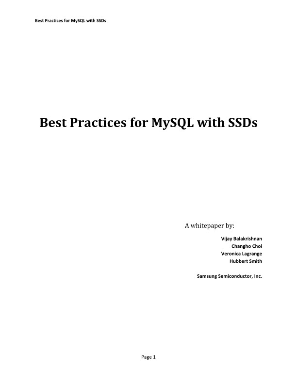 Best Practices for MySQL(mariadb) with SSD, NVME - 개발자 - 잇갤