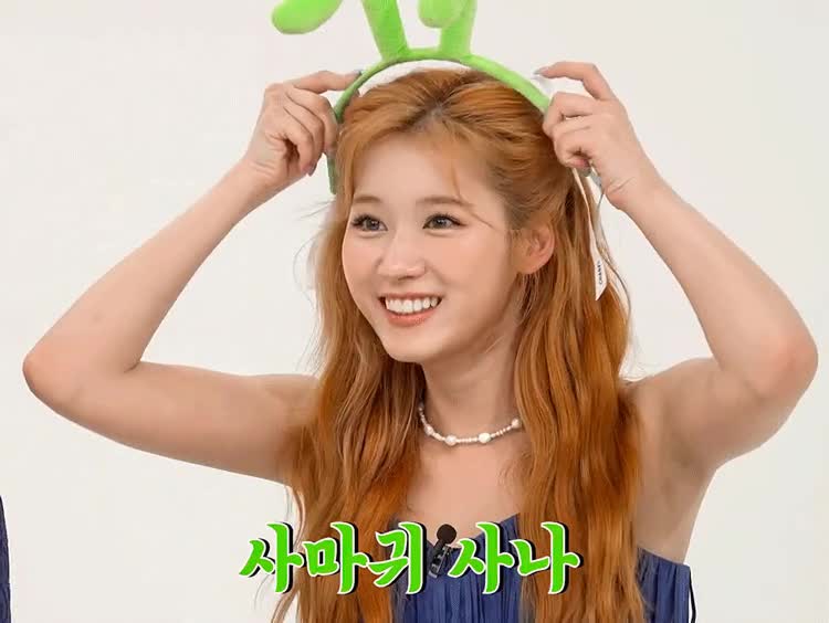 사마귀 머리띠 쓰는 사나.gif