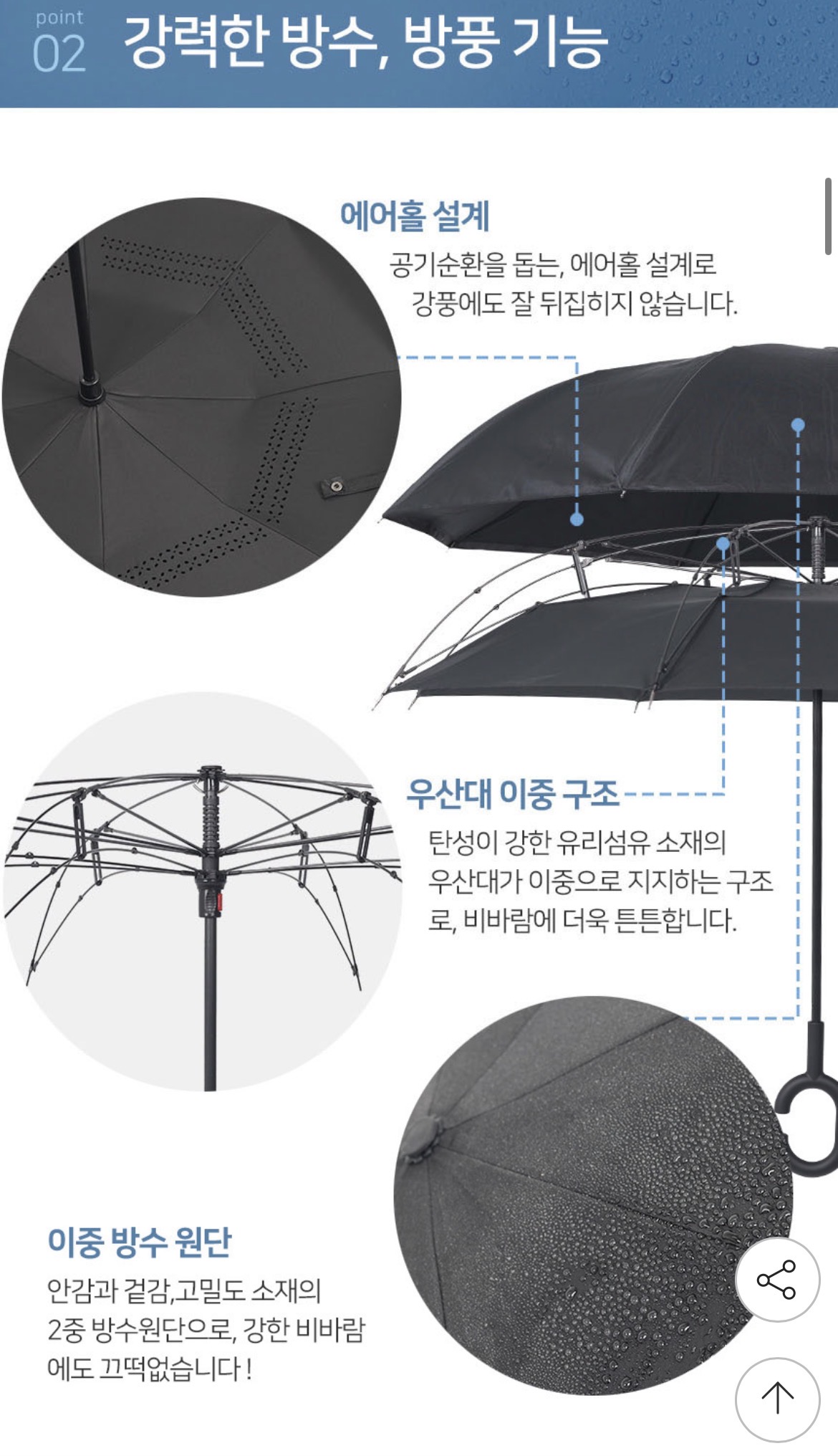 거꾸로우산 스탠딩형 자동 우산 6320원 (3)