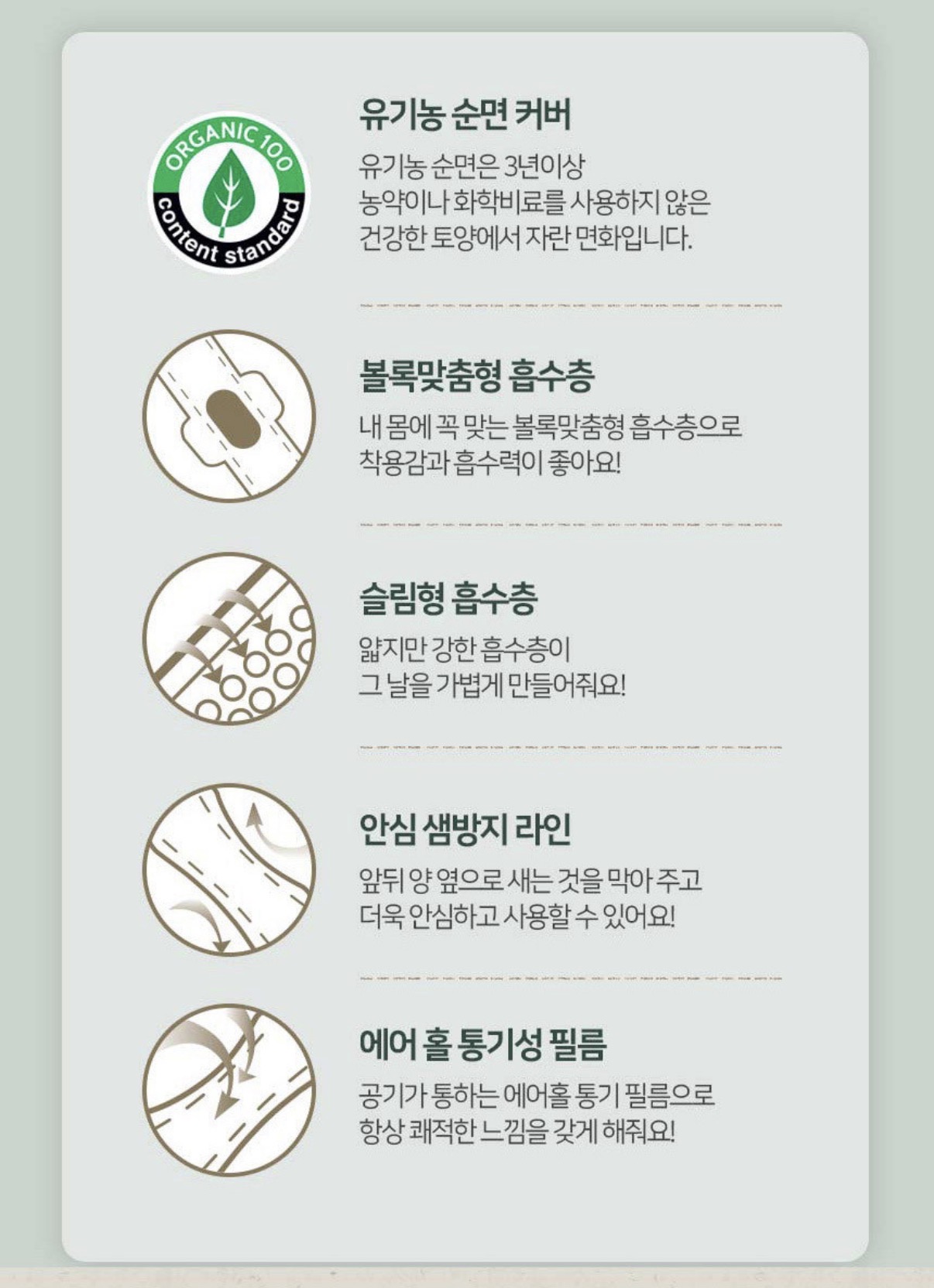 예지미인 유기농순면커버 중형 생리대 16P 6팩 +입오버 1팩 증정 (4)