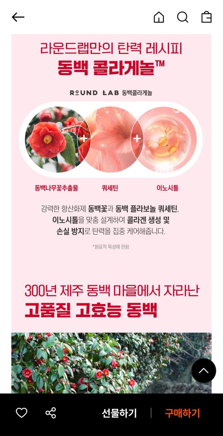 라운드랩 동백 딥 콜라겐 탄력 크림 50ml + 겔 마스크 4매 2만원대 무배 3번째 사진