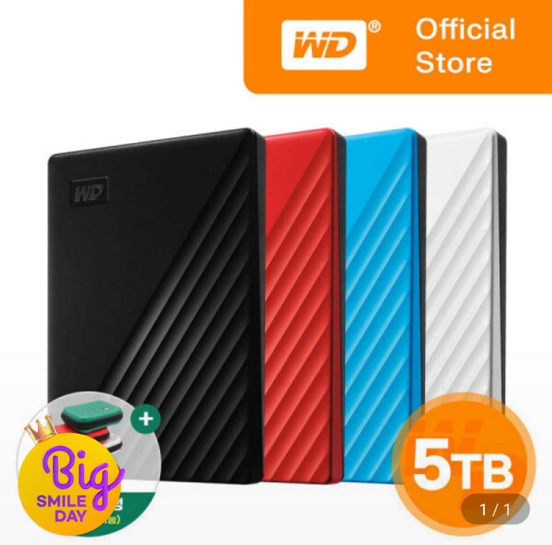 [지마켓] WD NEW My Passport 5TB 외장하드 + 파우치 (139,990원) (무배)
