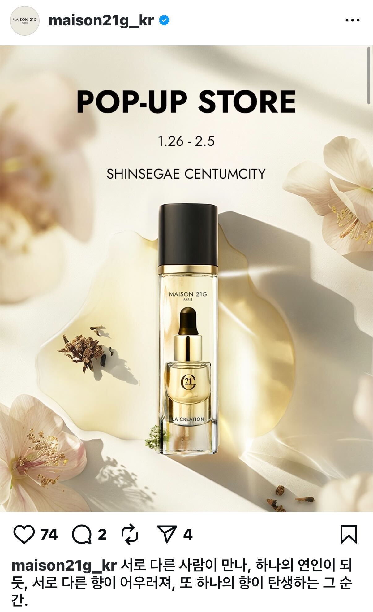 메종21g 팝업 갈건데 추천해줘