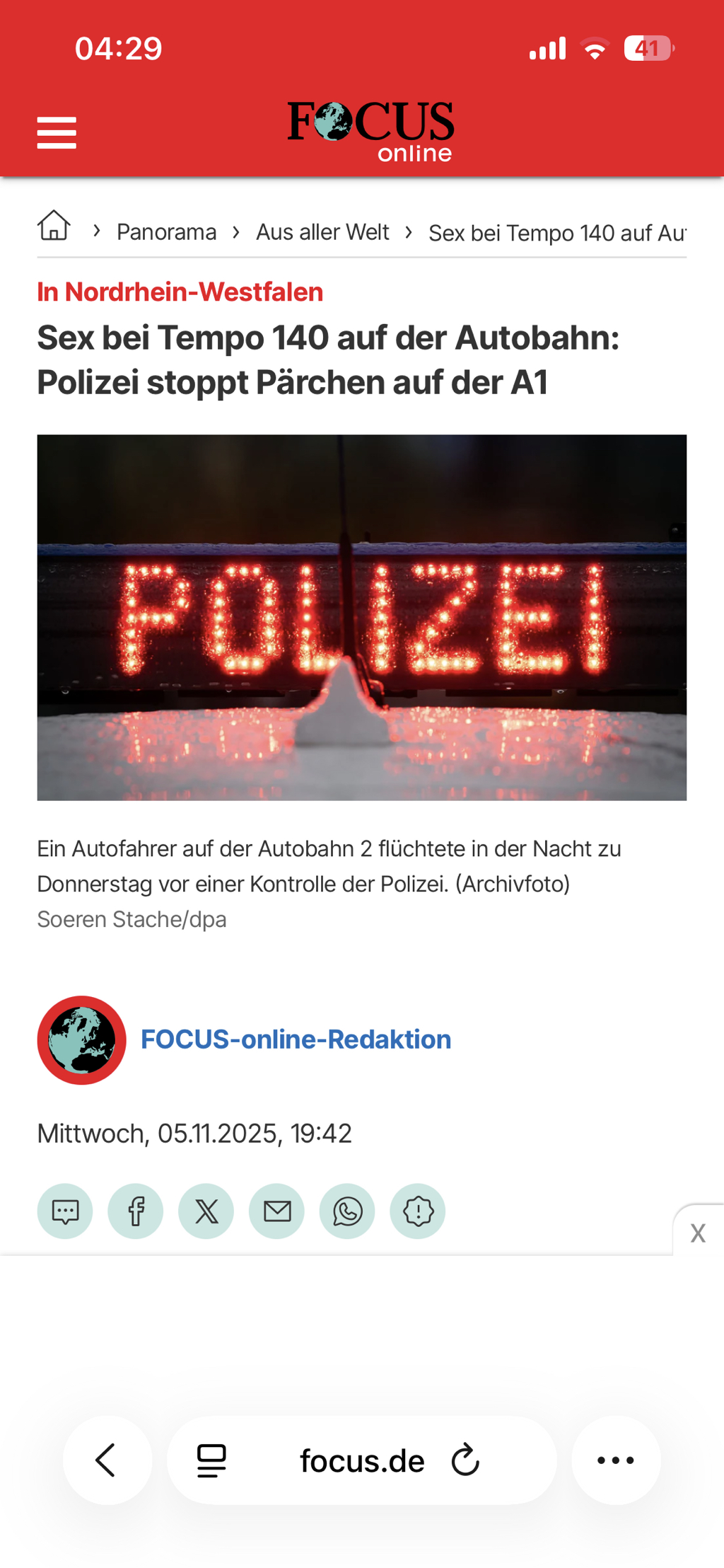 독일 아우토반에서 140km/h로 달리며 ㅅㅅ하던 커플 체포