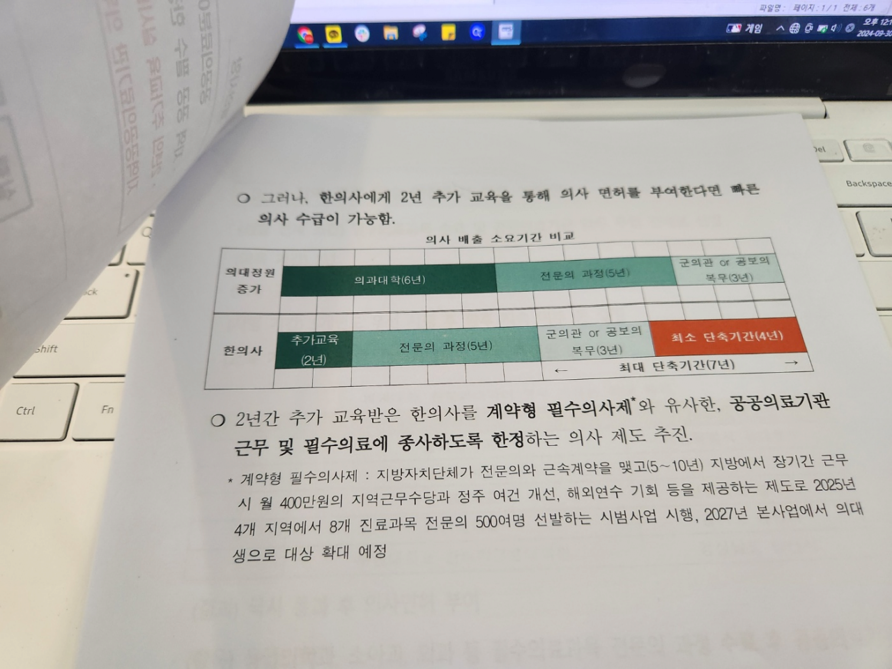 한의사에게 의사 면허 지급 계획 발표 (오늘자)