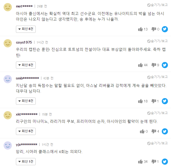 손흥민, 프리미어리그 9월 이달의 선수상 수상....야후재팬 반응.jpg