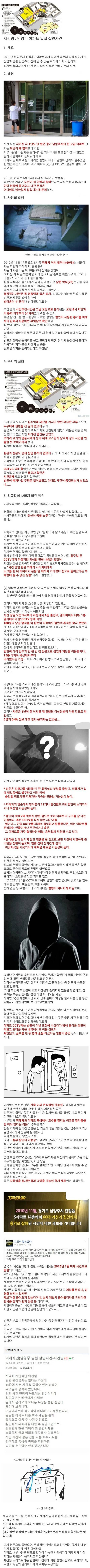 역대급 미제사건 남양주 아파트 밀실 사건.jpg | 인스티즈