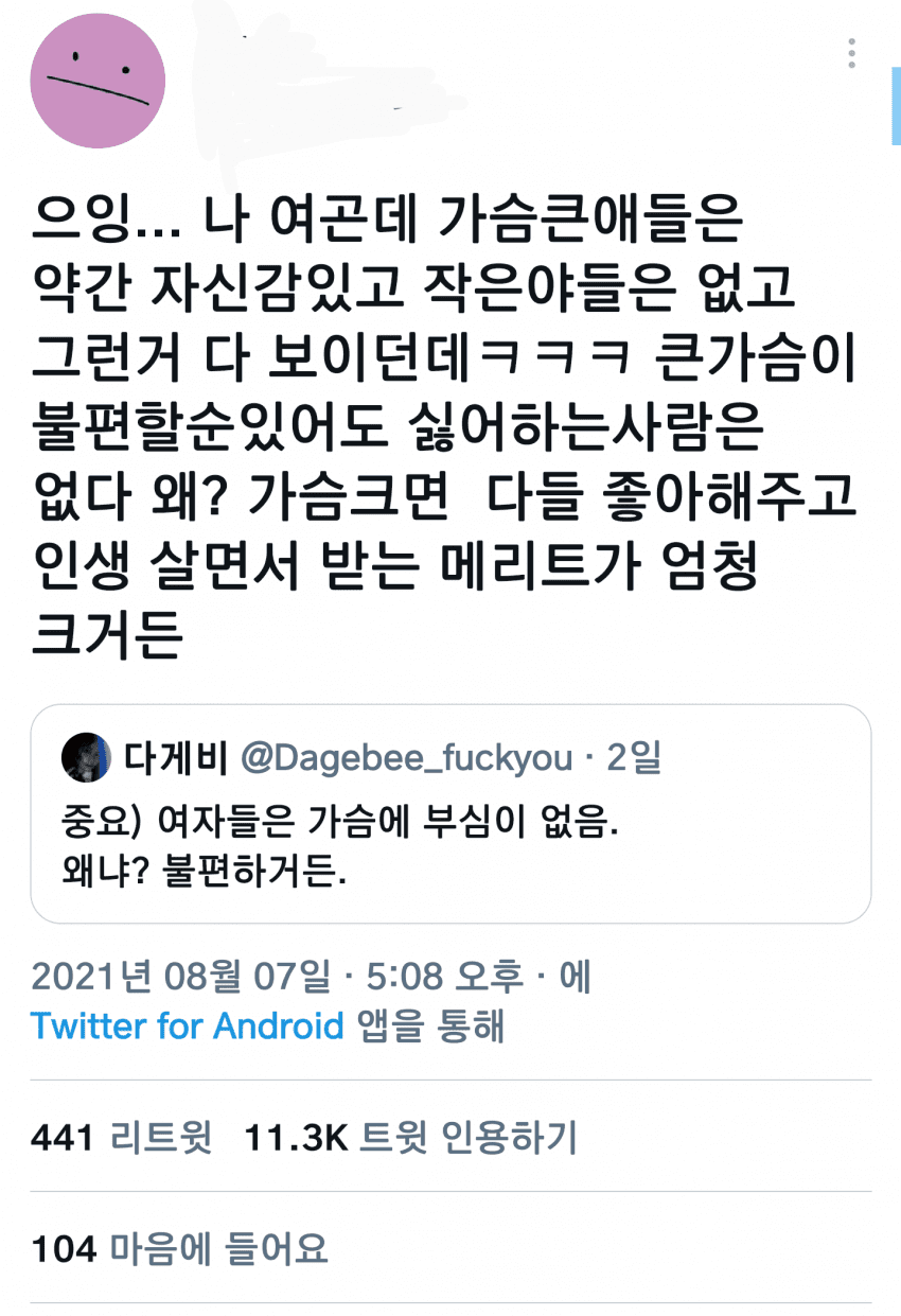 트위터 상에서 소신발언 한마디 한 여고생 괴롭히는 트페미들 - 꾸르