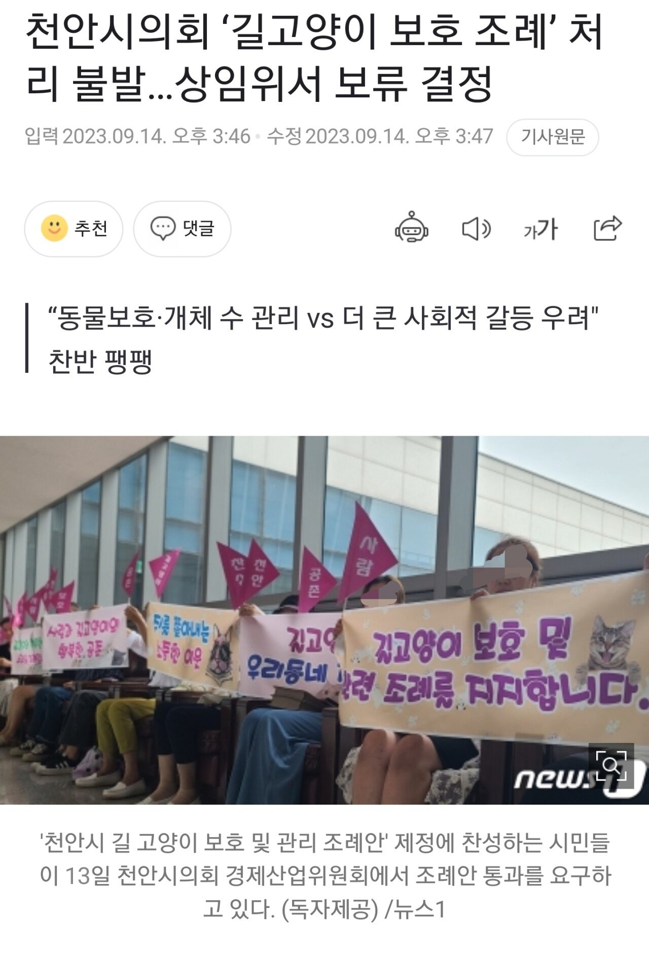 Screenshot_20230914_155113_NAVER.jpg 야생 길고양이 습격당한 천안시 조례 근황