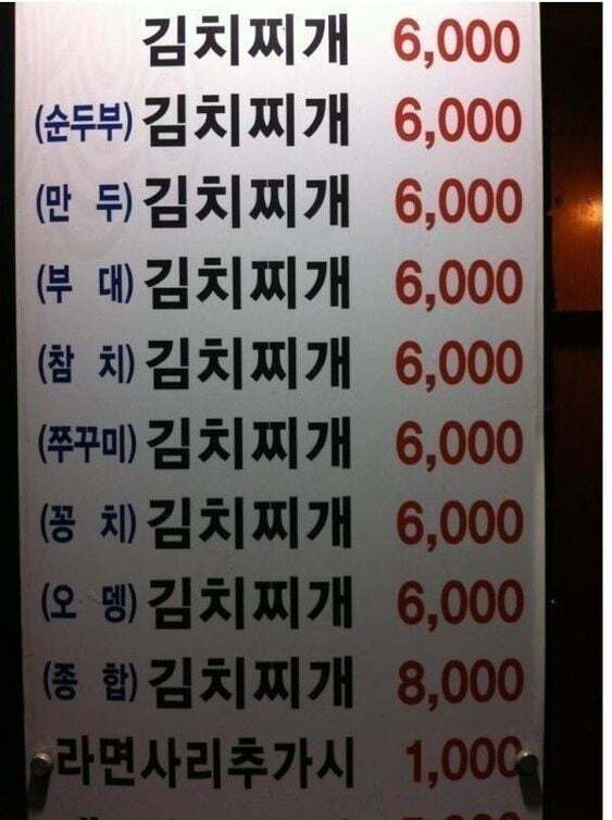 a3cfb7b77a7ae691fadc7841f855b0e490c9d42e.jpeg.jpg 선택장애 온다는 김치찌개 가게 ㄷㄷ....jpg