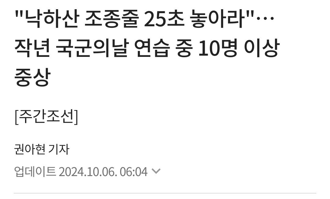 1000016398.jpg 단독) "낙하산 조종줄 25초 놓아라"… 작년 국군의날 연습 중 10명 이상 중상
