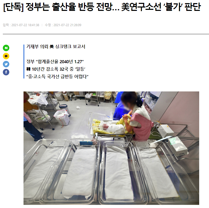 image.png 출산율 하락세가 매우 심각한 이유