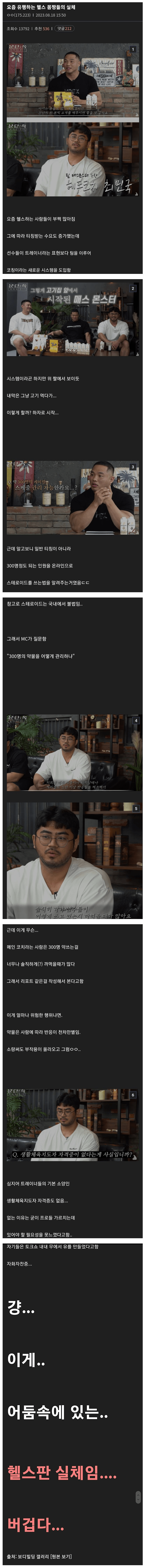 요즘 인스타에 유행하는 몸짱들 실체