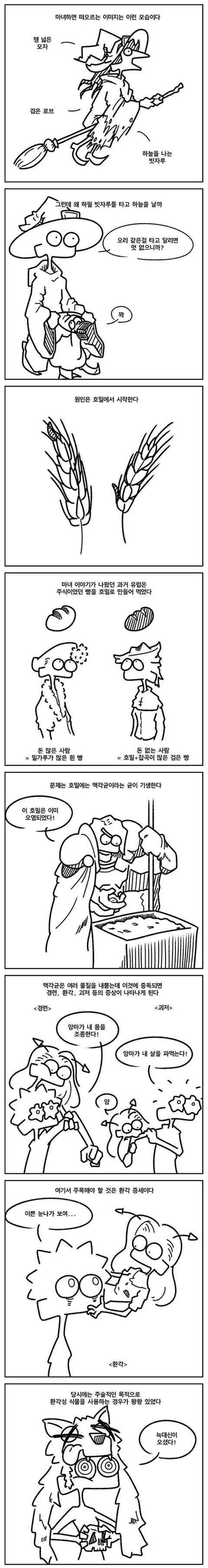 마녀가 빗자루를 타고 다니게 된 이유를 알려주는.manwha - 꾸르