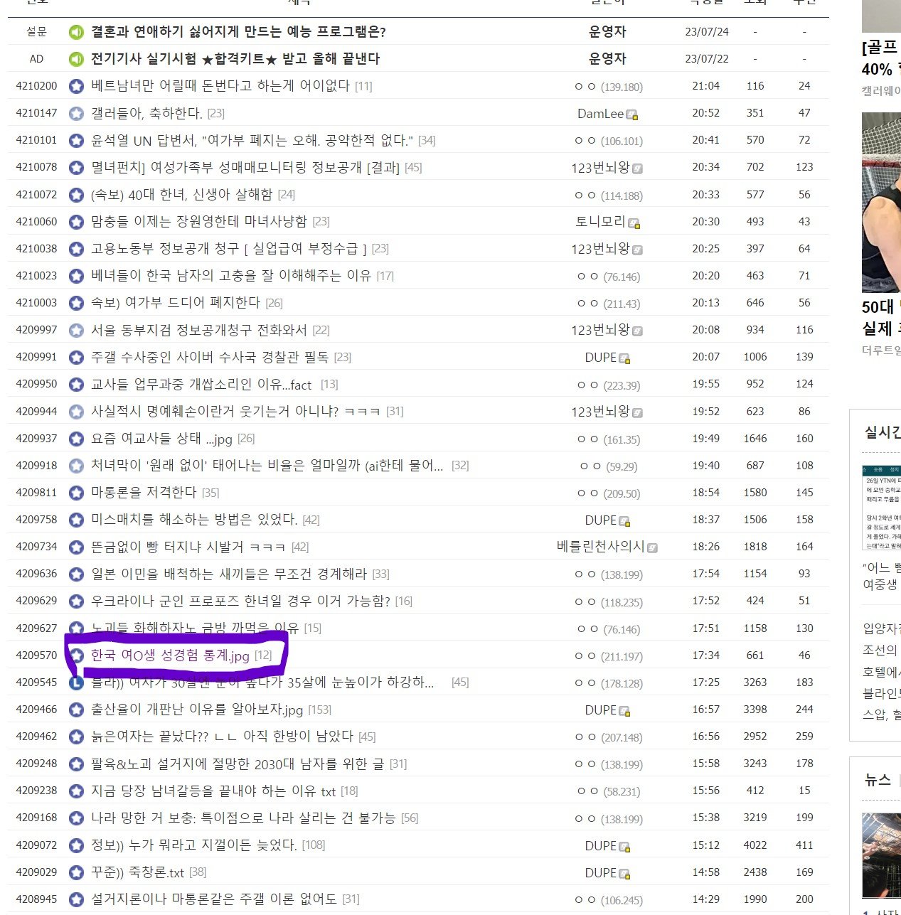 그럴듯한.jpg 포텐간 10대 성경험 비율 글은 주갤발 조작이다.JPG 요새 주로 보이는 10대 성경험 글은 주갤 주작이다.JPG
