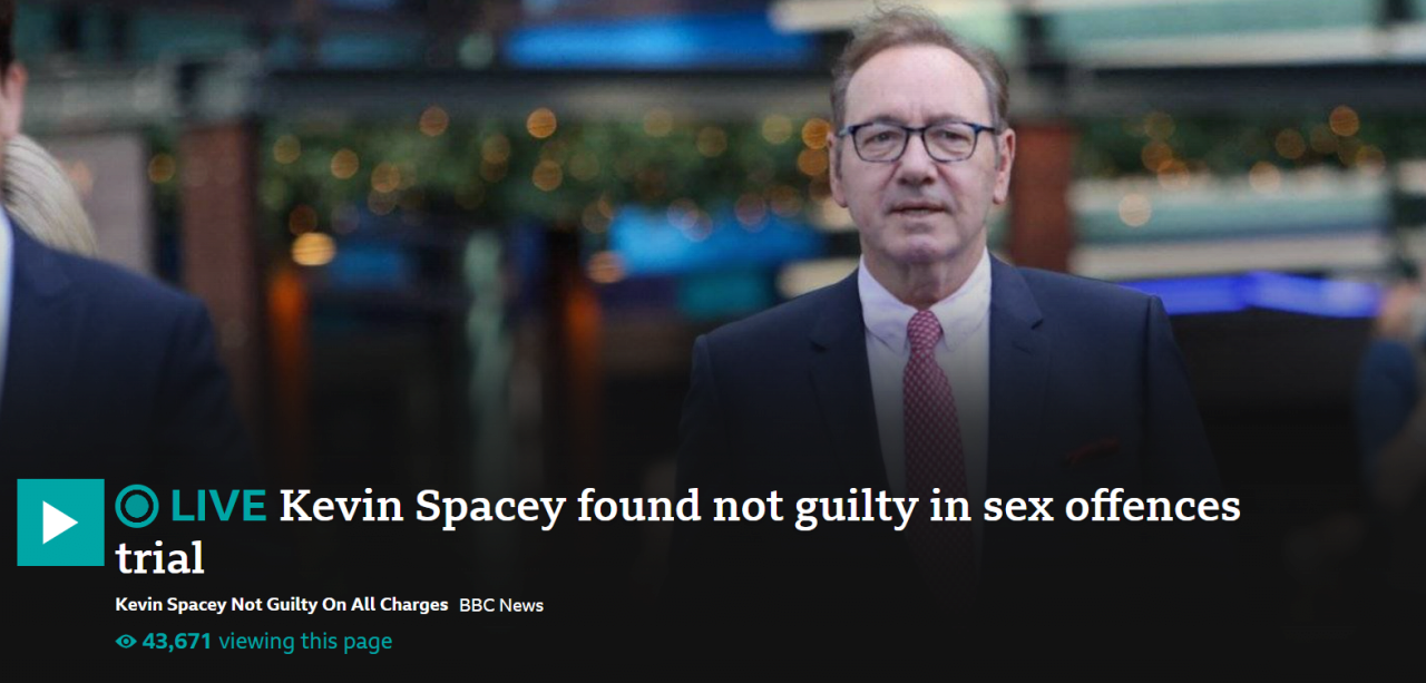 image.png 속보) 케빈 스페이시, 성범죄 재판에서 무죄 판결