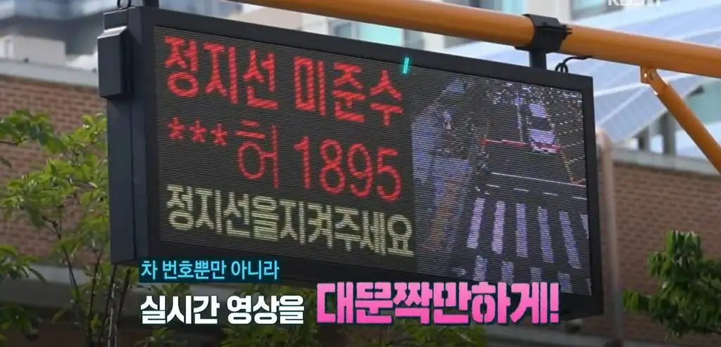 정지선 위반차량 대문짝하게 박제 해버리는 전광판 | 인스티즈