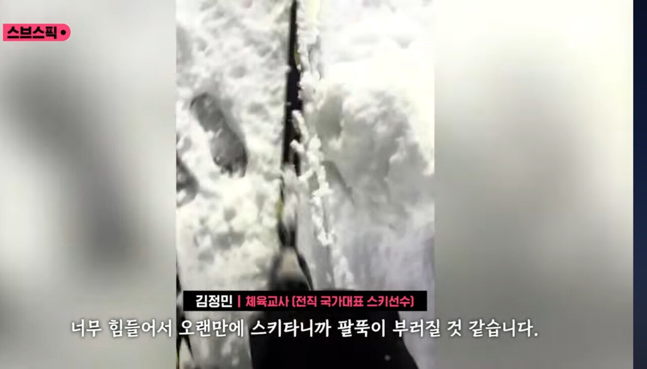 아침에 스키타고 출근하던 직장인 정체