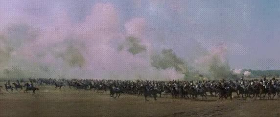 CG 안 쓴 실제 2천 기마 돌격씬.gif