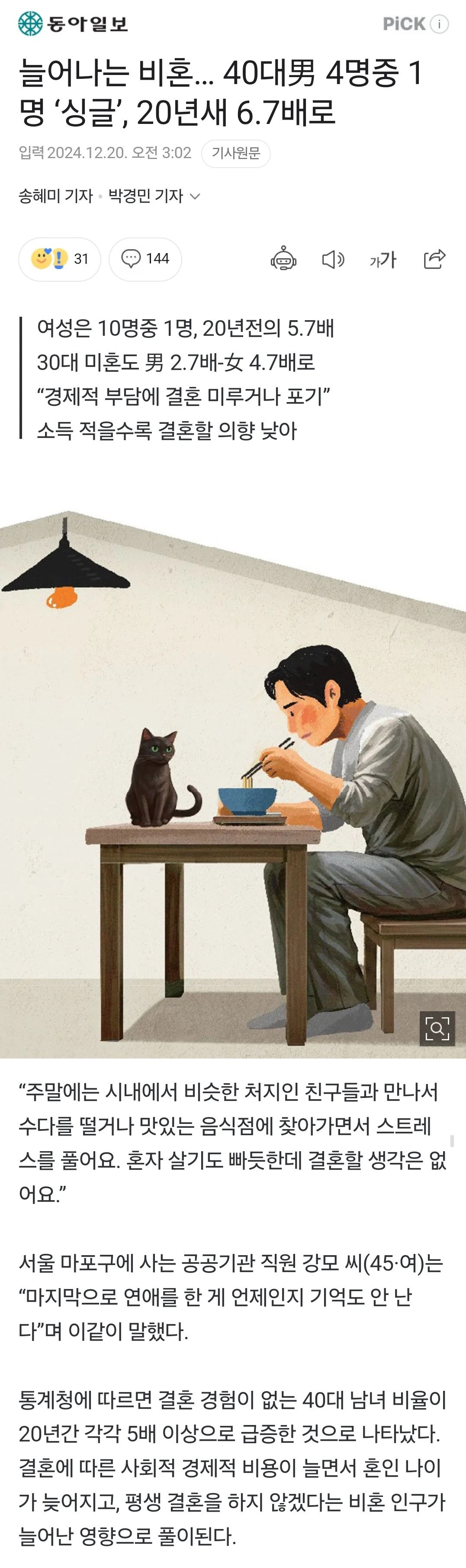 1734696652893313.webp.ren.jpg 40대 남성 4명 중 1명 싱글, 20년새 약 7배 증가