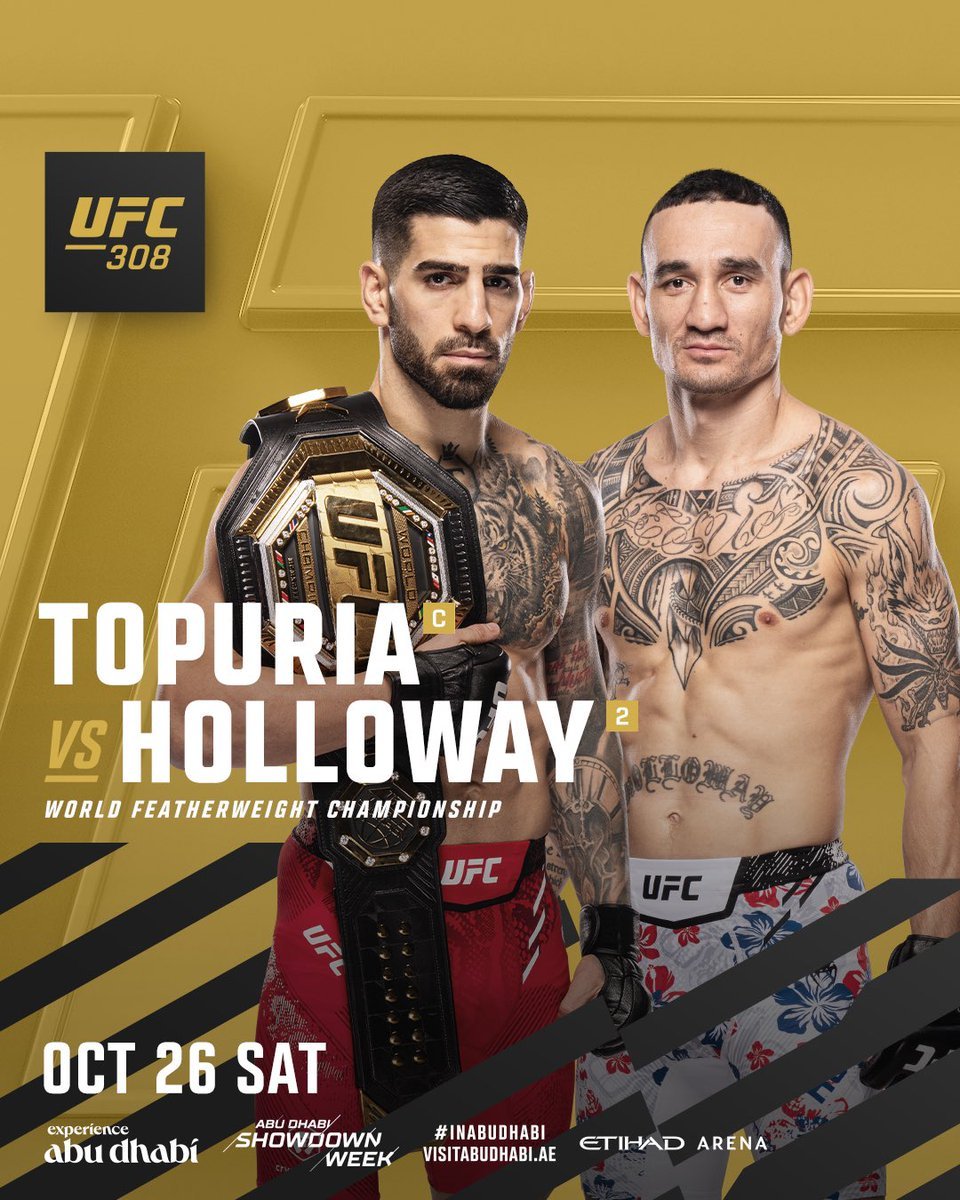 10월 26일 올해 역대급 카드인 UFC308 공개 ㄷㄷㄷㄷ jpg.
