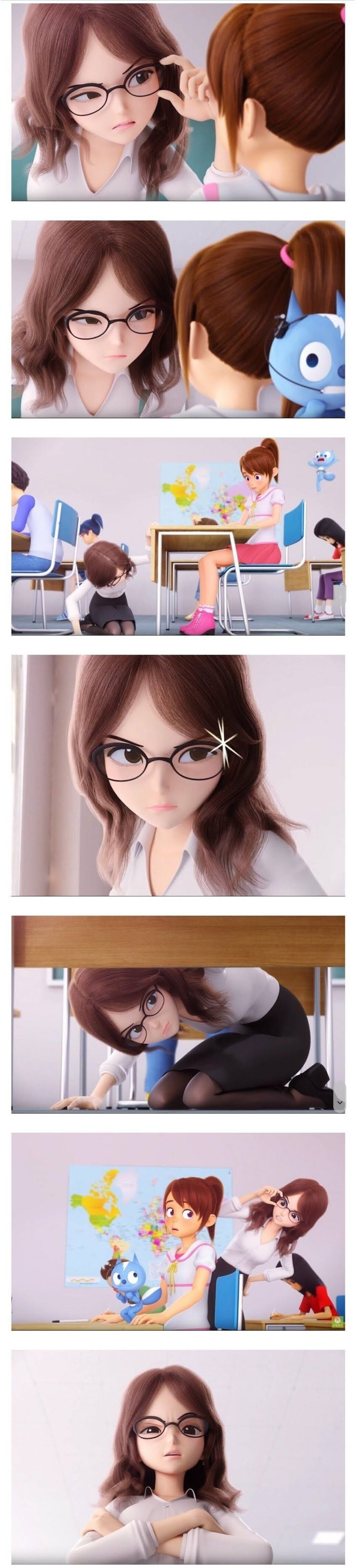 국산 아동 애니에 나온 선생님 - 꾸르