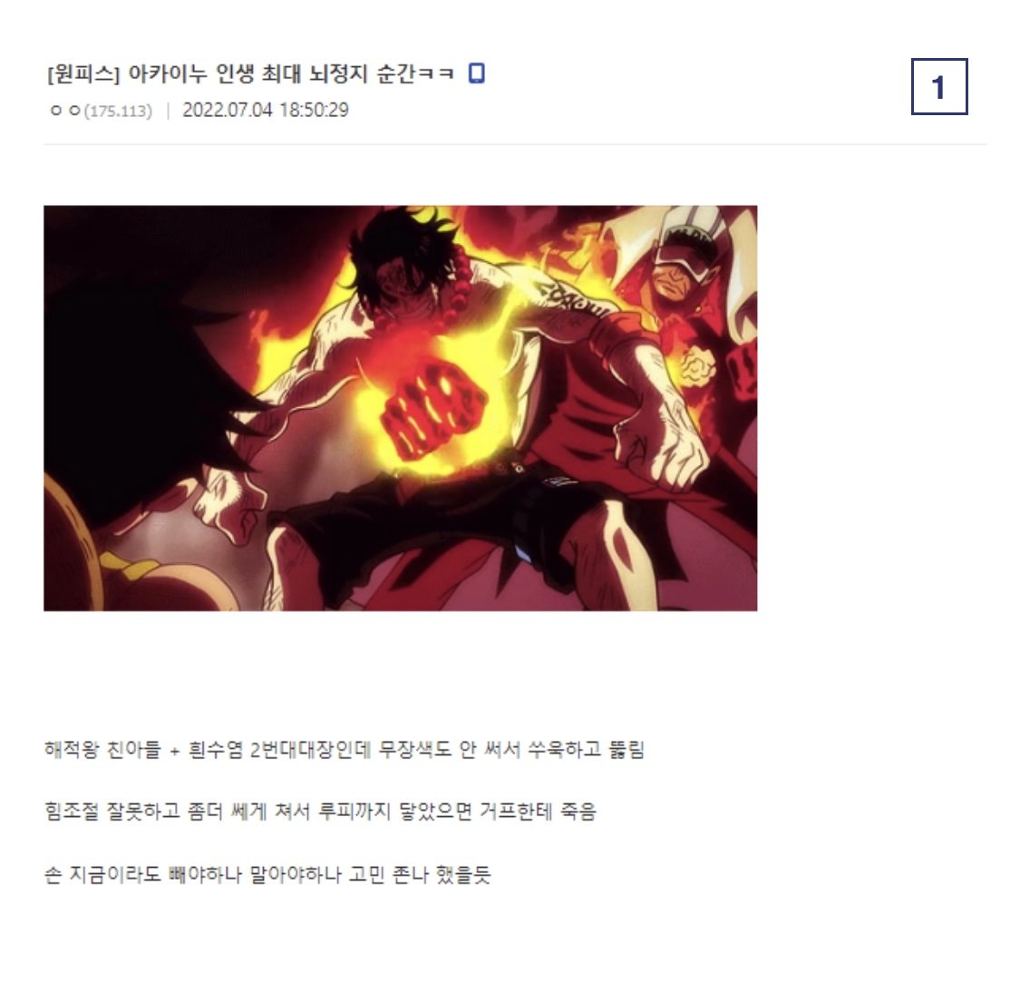 B0A2EC33-66D6-4B03-8618-BE33D99AA598.jpeg 원피스) 아카이누 인생 최대 뇌정지 순간