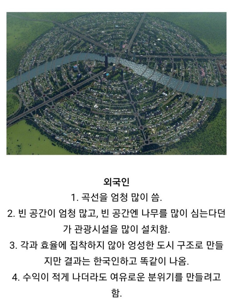 도시 건설 게임을 즐기는 외국인과 한국인의 차이점