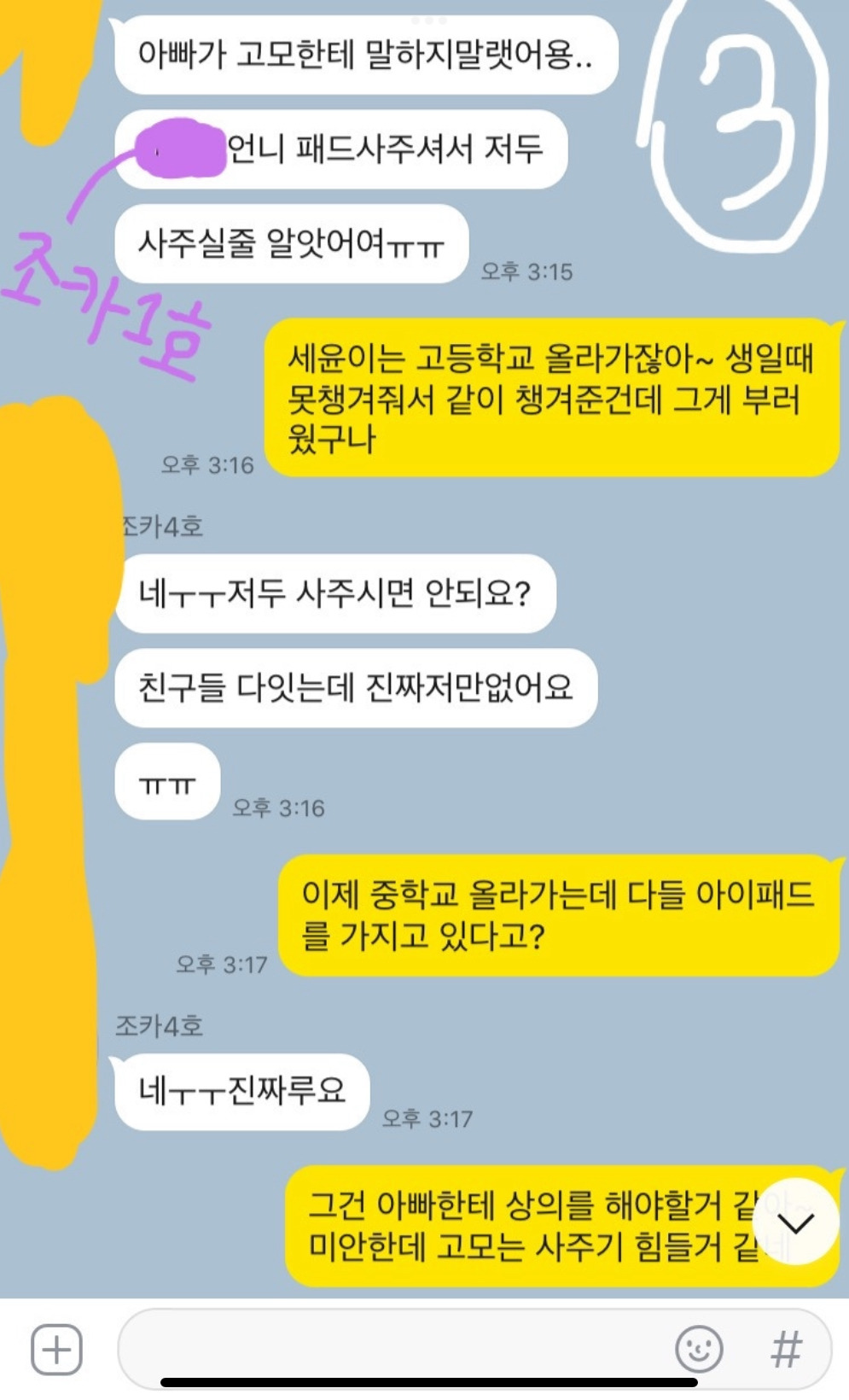 (카톡있음) 아이패드 사달라는 조카 4번째 사진