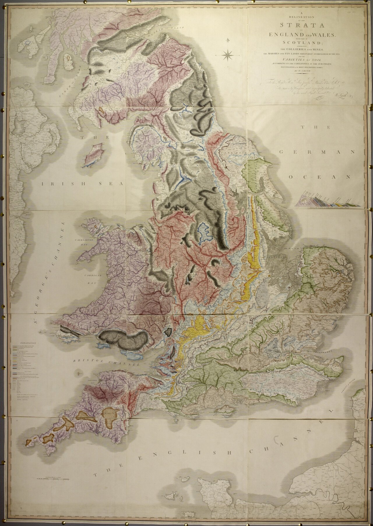 Geological map - William Smith (1815).jpg 대동여지도(1861)가 나오던 시기의 영국의 지도는 어땠을까?