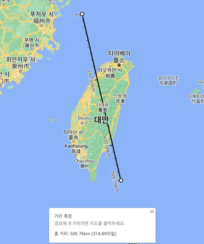 image.png 동아시아 각 국가별 국토 내 최장 직선거리