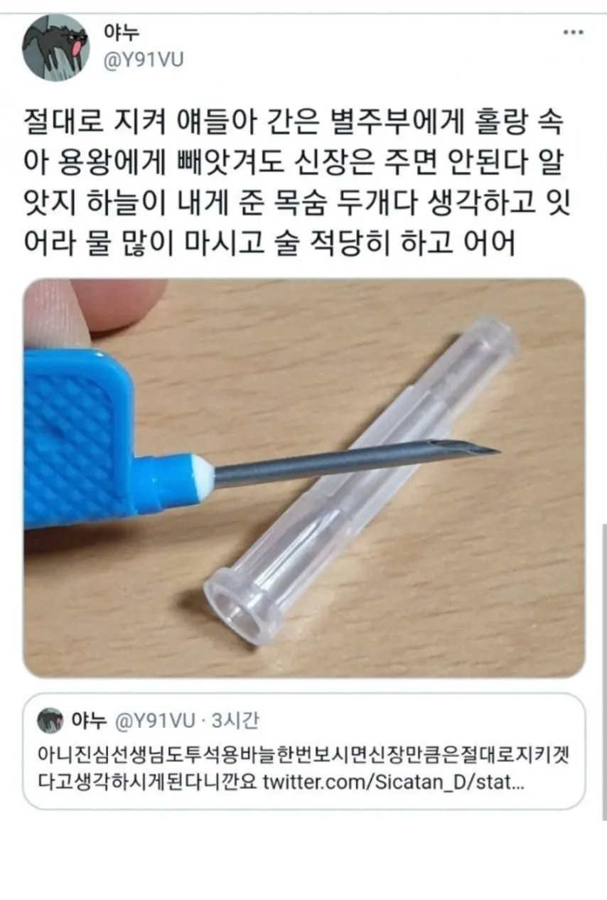image.png 신장투석 환자들에게 사용되는 바늘 크기